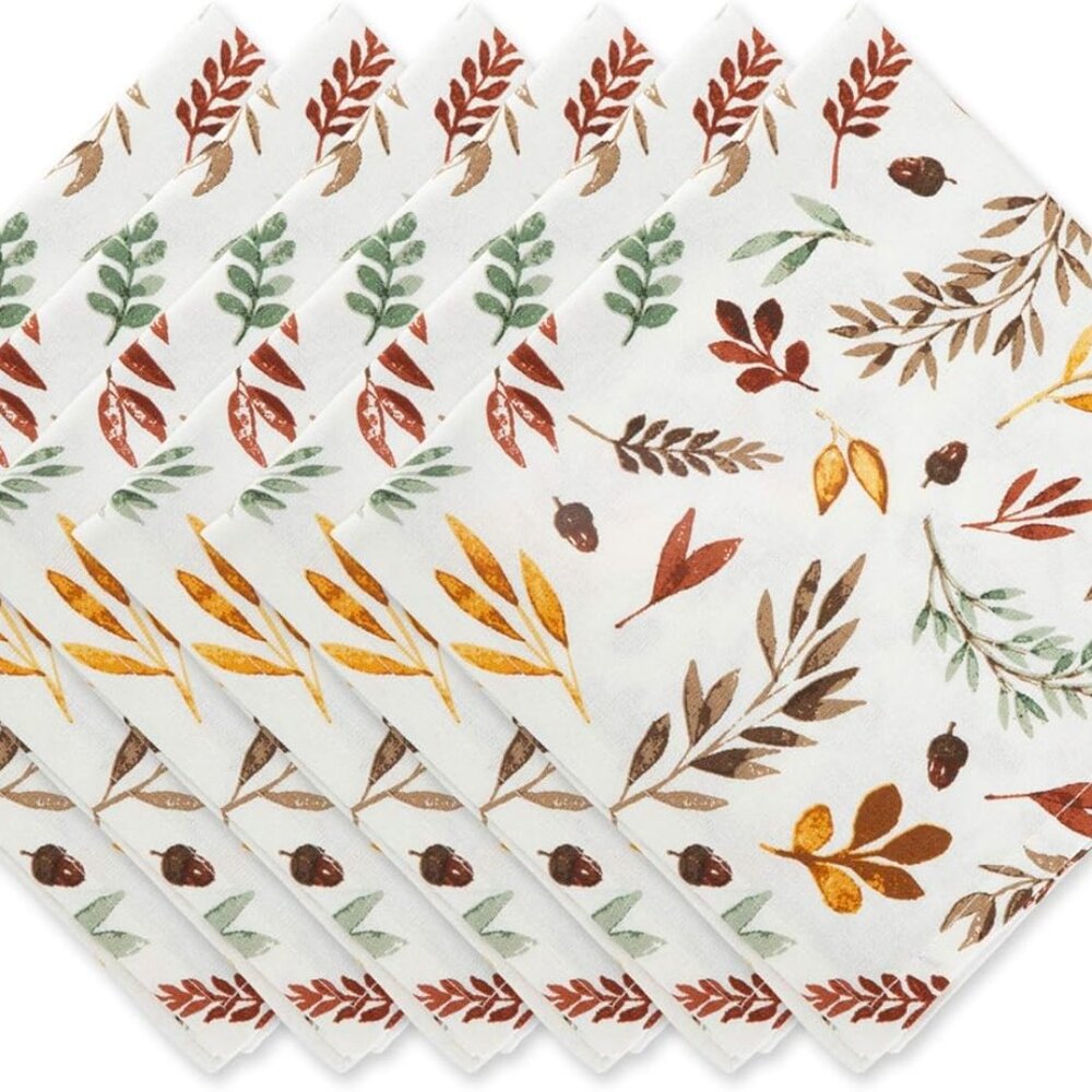 Thankful Autumn Collection Fall Tabletop Decoration, Square Napkin Set, 20x20, F